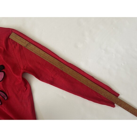 Red Embroidered Eye Motif Sweatshirt And Pants With Pockets Size Small No Tags - Picture 11 of 14